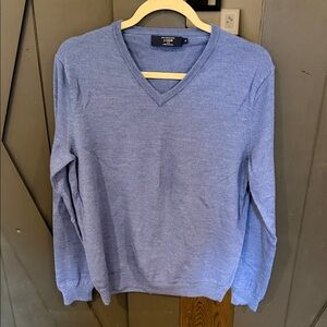 JCrew Men's Merino Wool Blue V-Neck Sweater